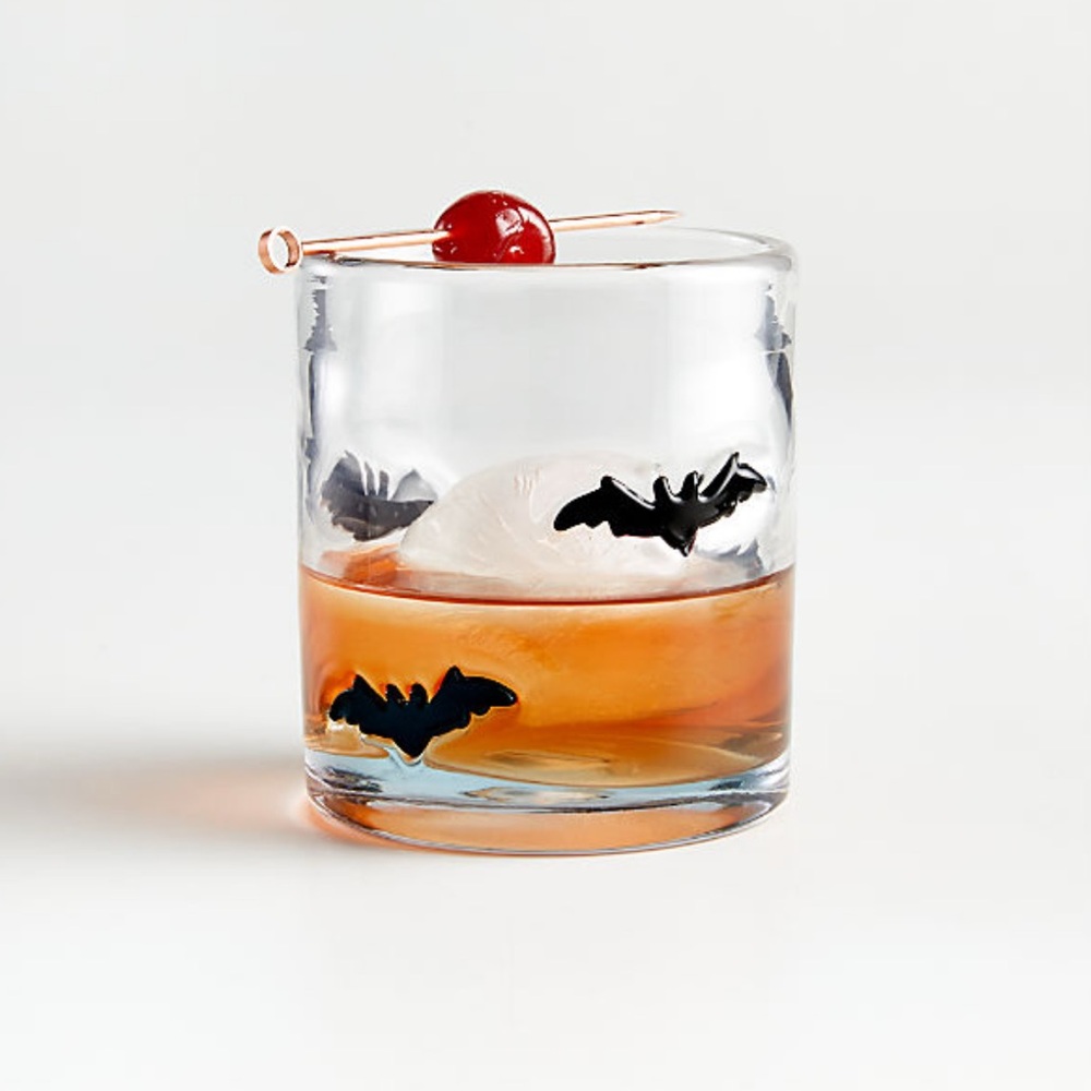 New! 🥃 EXCLUSIVE Crate&barrel 🦇 Bat Double Old-Fashioned Glass